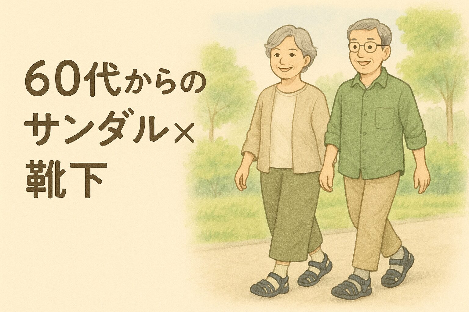 　60代から始めるサンダル×靴下コーデ｜快適で上品な足元スタイルのすすめ