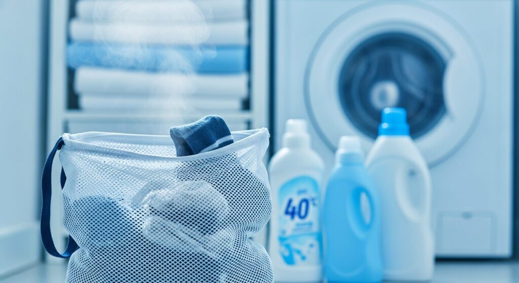 靴下の臭いを防ぐ洗濯方法(裏返し・洗濯ネット使用)